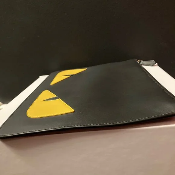 FENDI Bag Bugs Leather Pouch Clutch - Picture 4 of 8